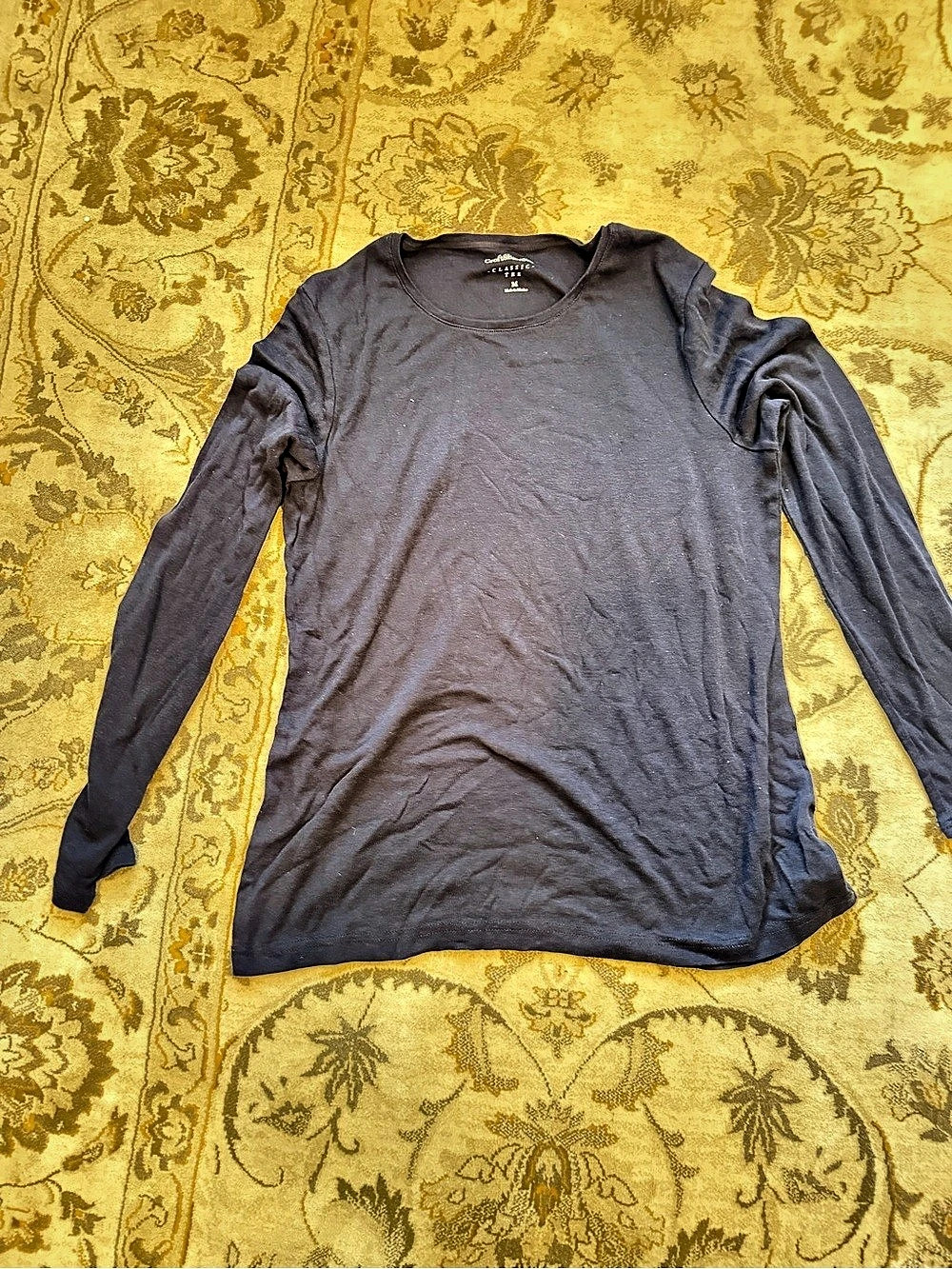 Croft and barrow Wash Long Sleeve Classic Tee Long Sleeve Tee in Gray
